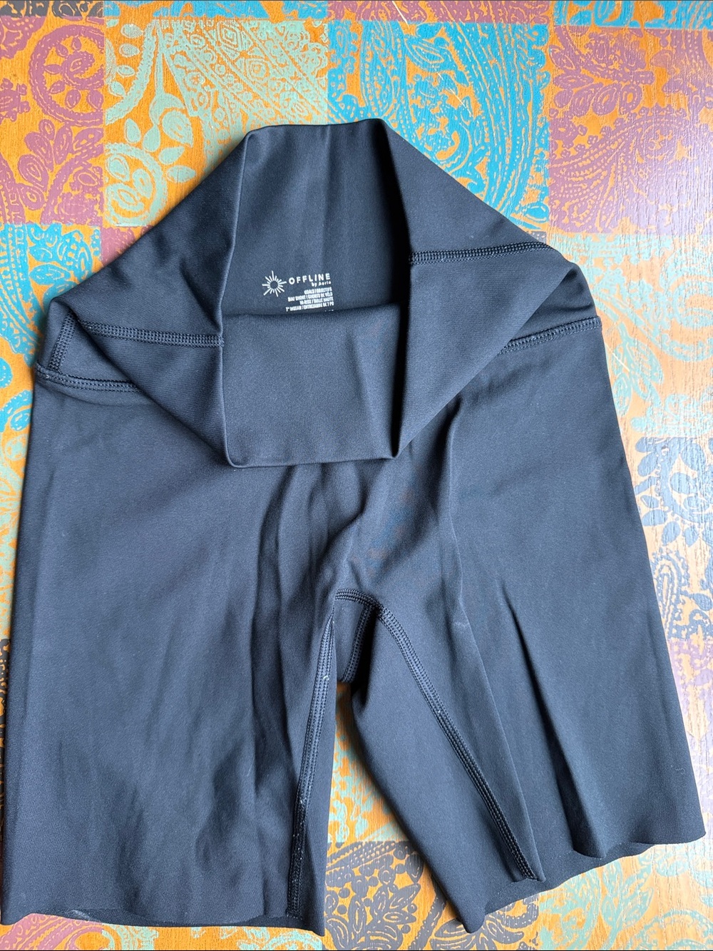 aerie Black High-Rise Athletic Bike Shorts